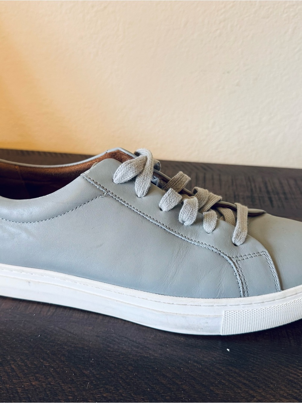 New Republic Gray Leather Sneakers Men’s Size 11.5 Lace Up Casual Low Top Shoes